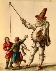 Karnevalsspel, akvarell av Giovanni Grevembroch, Italien