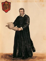 Italien, Venedig, Porträtt av den italienske kompositören Claudio Monteverdi (1567 - 1643)