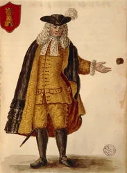 Spansk ambassadör, av Jan van Grevenbroeck eller Giovanni Grevembroch (1731-1807), Gli Abiti de Veneziani, från illustrerad kostymbok, akvarell