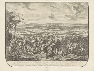 Ontzet van Turijn, 1706 Vy och representation av slaget framför Turin den 7 september 1706 (titel på objektet)