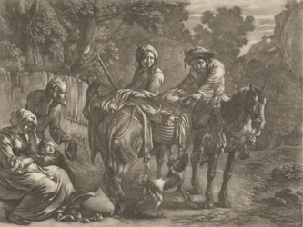 Plundrare, rånar en bonde och hans fru