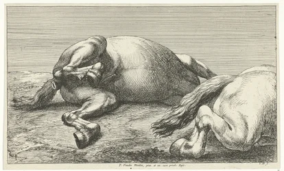 Två fallna hästar, den högra sett från sidan Fallen Horses (serietitel)