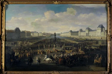 Ludvig XIV närmar sig Pont Neuf, Paris