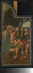 Triptyk med scener ur Johannes Döparens liv, vänster panel