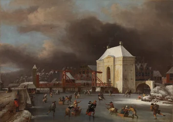 Utsikt över Heiligewegspoort i Amsterdam
