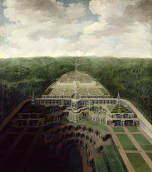 View of the Karlsberg Complex from the Cascades and Gardens to the Octogon, after 1716 