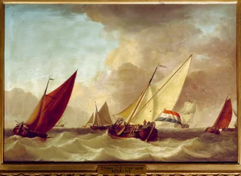Marinmålning av Jan van Os (1744-1808) 1700-tal sön. 0,52 X 0,73 m