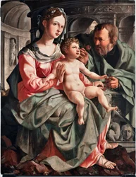 Helig familj Målning av Jan Van Scorel (1495-1562) 1522 Dim 130x100 cm Genes, Musei di Strada Nuova (ex Palazzo Bianco) Italien