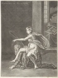 Sokrates hånad av sin fru Sokrates och Xanthippe (titel på objekt)