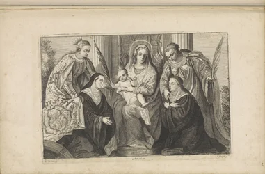 Maria med Kristusbarnet, St. Lucia, St. Katarina av Alexandria och två grundare
