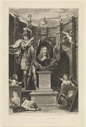 Porträtt av ärkehertig Leopold William av Österrike som konstsamlare Theatrum Pictorium (serietitel) Titelsida för: David Teniers, Theatrum Pictorium, 1658