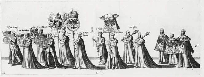 Kejserliga vapen vid begravningsprocessen av kejsar Karl V, 1559