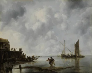 Fiskebåtar i ett lugn, 1651.