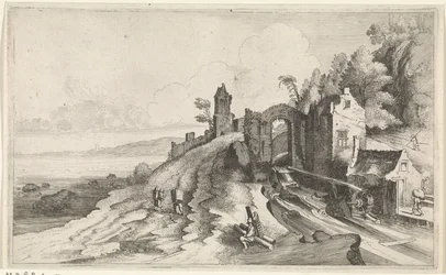 Kustlandskap med en vattenkvarn Seascapes (serietitel)