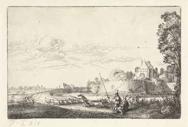 Landskap med Zijlpoort i Haarlem Landskap (serietitel) Amenissimae aliquot requculae (serietitel)