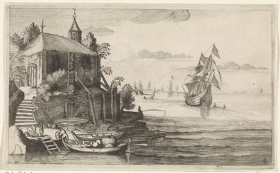 Tvåmästare vid en kust med kapell Seascapes (serietitel)