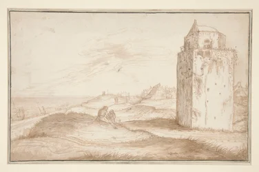 Sanddynerna och fyren nära Zandvoort