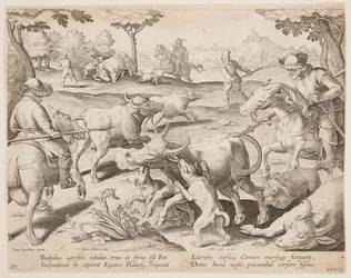 Buffalo Hunt, tallrik 27 i Hunts of Game, Birds and Fish-serien