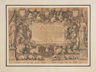 Dedikationssida för uppsättningen "Victor and Triumph of the Medici Family"