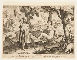 The Discovery of America, skylt 1 från "Nova Reperta" (New Inventions of Modern Times)