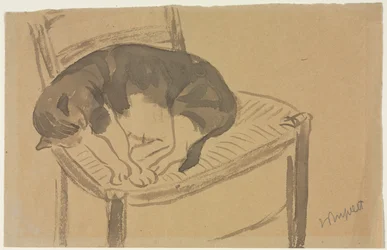Sovande katt (recto)