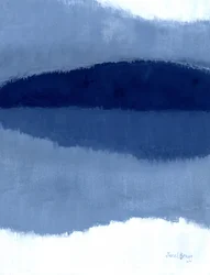 Abstrakt med San Juan Islands, ca 2021 (kasein på papper)