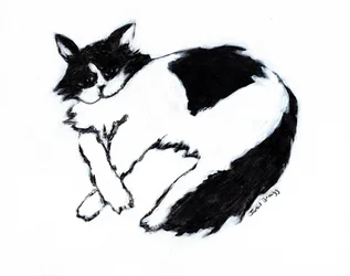 Thomas Lounging II, ca 2019 (blandteknik på papper)