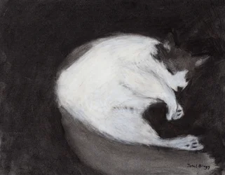 Thomas Taking a Nap, ca 2018 (kol och pastell på papper)