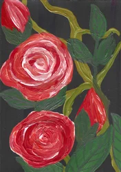 Livfullt röda blommor