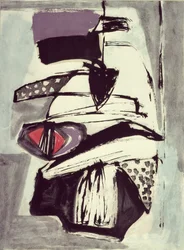 Komposition (akvarell och gouache på papper)