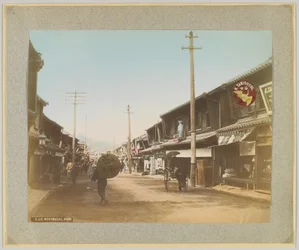 Motomachi, Kobe, Japan (handfärgat svartvitt foto)
