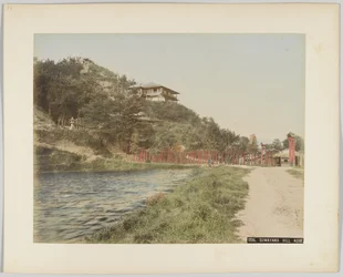 Suwayama Hill, Kobe, Japan (handfärgat svartvitt foto)