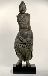 A Guardian King of the Four Corners, 1100-talet (snidat trä)