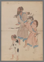 Ainu Hunters (bläck & färg på papper)