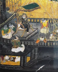 Portugisernas ankomst till Japan, skärm, Namban konst