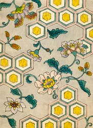 Blommar på en honeycomb bakgrund
