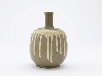 Kommersiell flaska för medicinskt vin, Tachikui, Hyogo-prefekturen, Meiji-eran, sent 1800-tal (keramik)