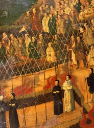 Detalj från Jesuiternas martyrskap i Japan 1622 (akvarell på papper)