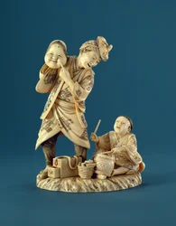 Entertainer, Okimono, Meiji Period