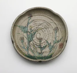Femflikigt serveringsfat, Gifu-prefekturen, Edo-period (keramik)