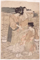 Japanska kvinnor (träblock i färg)