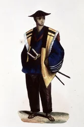 Japansk officer,1860 (gravyr)