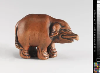 Netsuke modellerad som en elefant, 1700-1800-talet