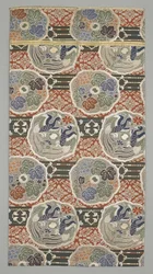 Obi Fragment, sent 1800-tidigt 1900-tal (Sidentyg)