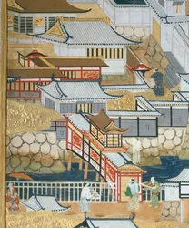 Osakazu Byobu - Japansk vikskärm med åtta paneler (målning)