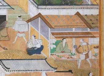 Osakazu Byobu - Japansk vikskärm med åtta paneler (målning)