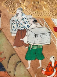 Osakazu Byobu - Japansk vikskärm med åtta paneler (målning)