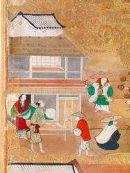 Osakazu Byobu - Japansk vikskärm med åtta paneler (målning)