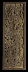 Panel med lågrelief snideri av buddhistiska apsaras (trä)
