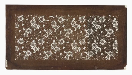Pappersstencil (katagami), sent 1800-tal (Mulberry barkpapper behandlat med persimon juice)
